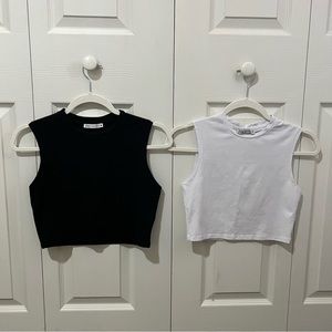 2 Zara Black and White Crop Top’s, Small